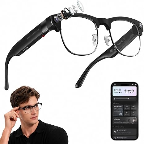 VeloSmart Vision AI - 8MP 4K Smart Glasses with Real-Time Translation